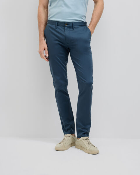 Ultra Slim Cotton-Tencel Chino, Steel Blue, hi-res